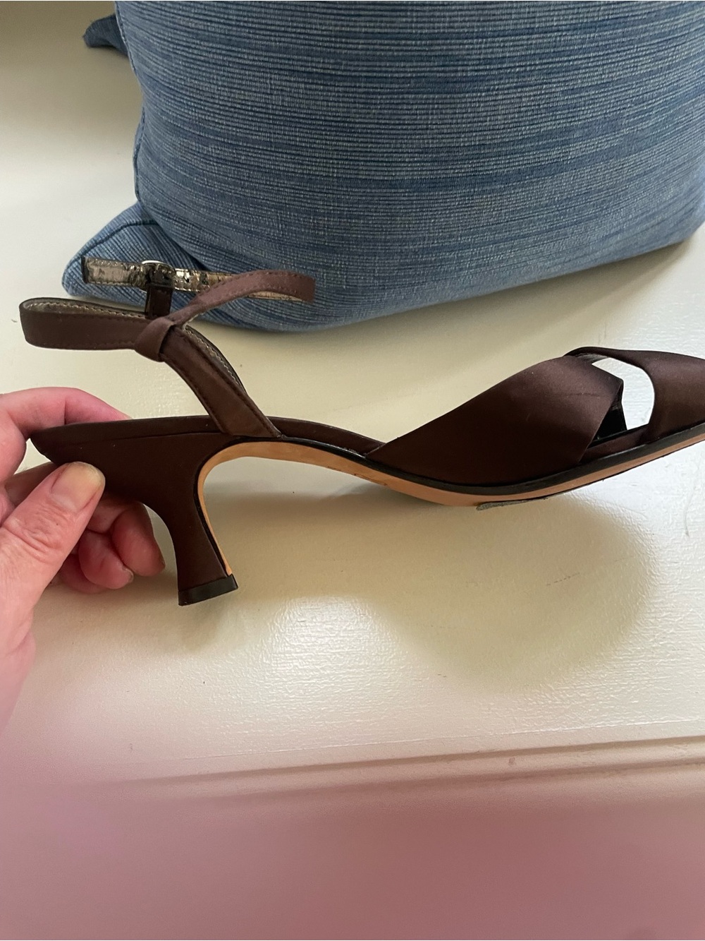 Elegant BP Dark Brown Crisscross Strap Heels - Picture 3 of 4